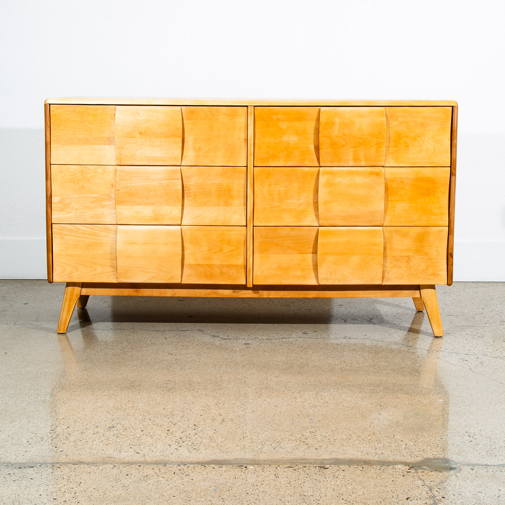 Mid Century Modern Dresser 6 Drawer Heywood Wakefield Sculptura Blonde Vintage - Image 2