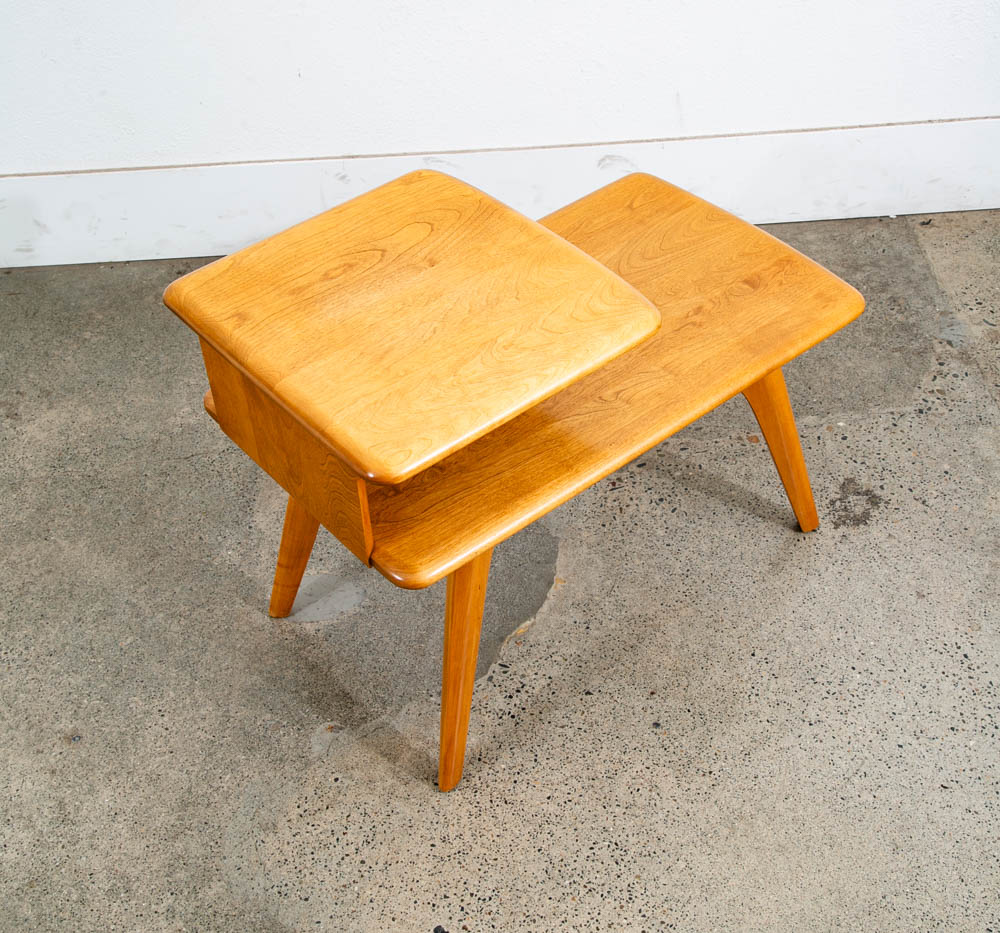 Mid Century modern Nightstands End Side Tables Heywood Wakefield Step Up Blonde - Image 7