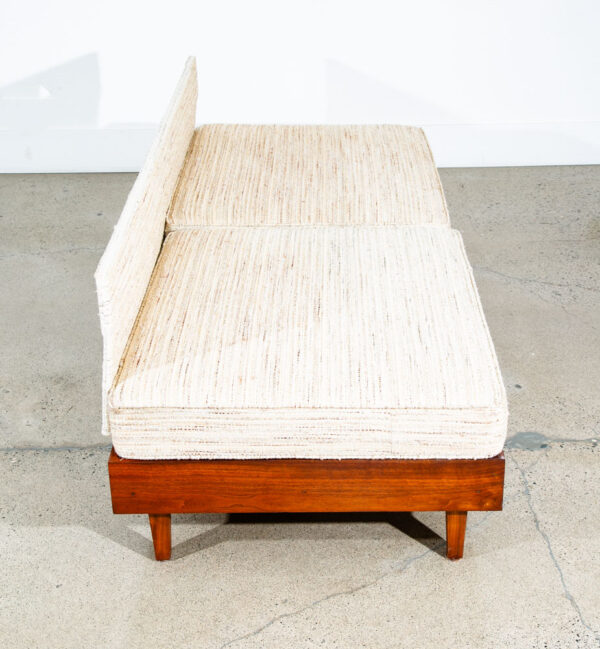 Mid Century Modern Sofa Sectional Walnut Table White Modular Daybed 2 Piece Mcm - Image 7
