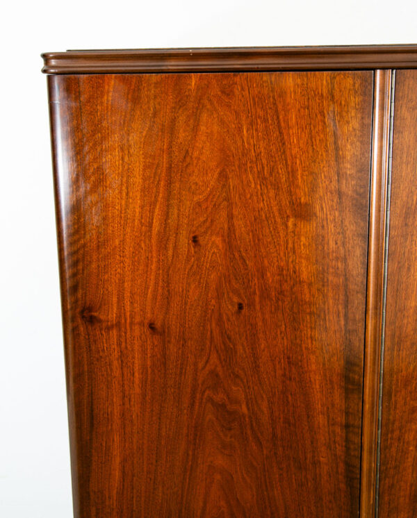 Mid Century Danish Closet Cabinet Armoire Walnut Locking Wardrobe Denmark Drawer - Image 9