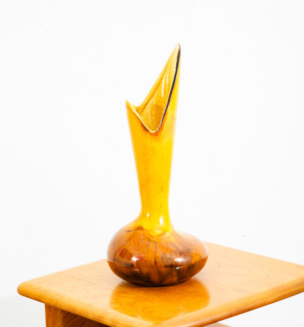 Mid Century Modern Vase Pot Royal Haeger Orange Yellow Brown Studio Ceramic 1752 - Image 8