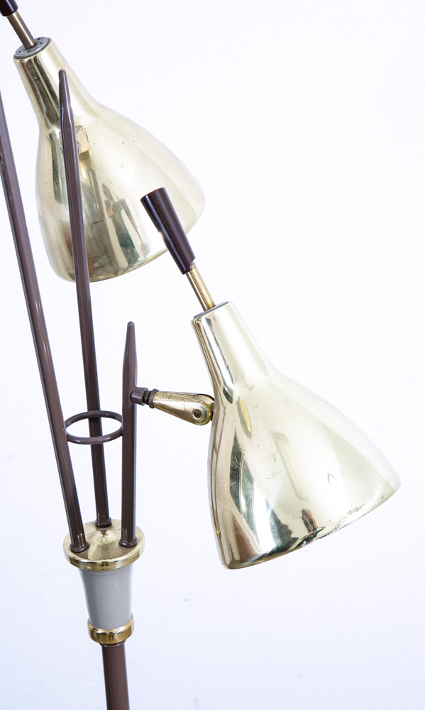 Mid Century Modern Floor Lamp Metal Brass Adjustable 3 Light Gerald Thurston Mcm - Image 8