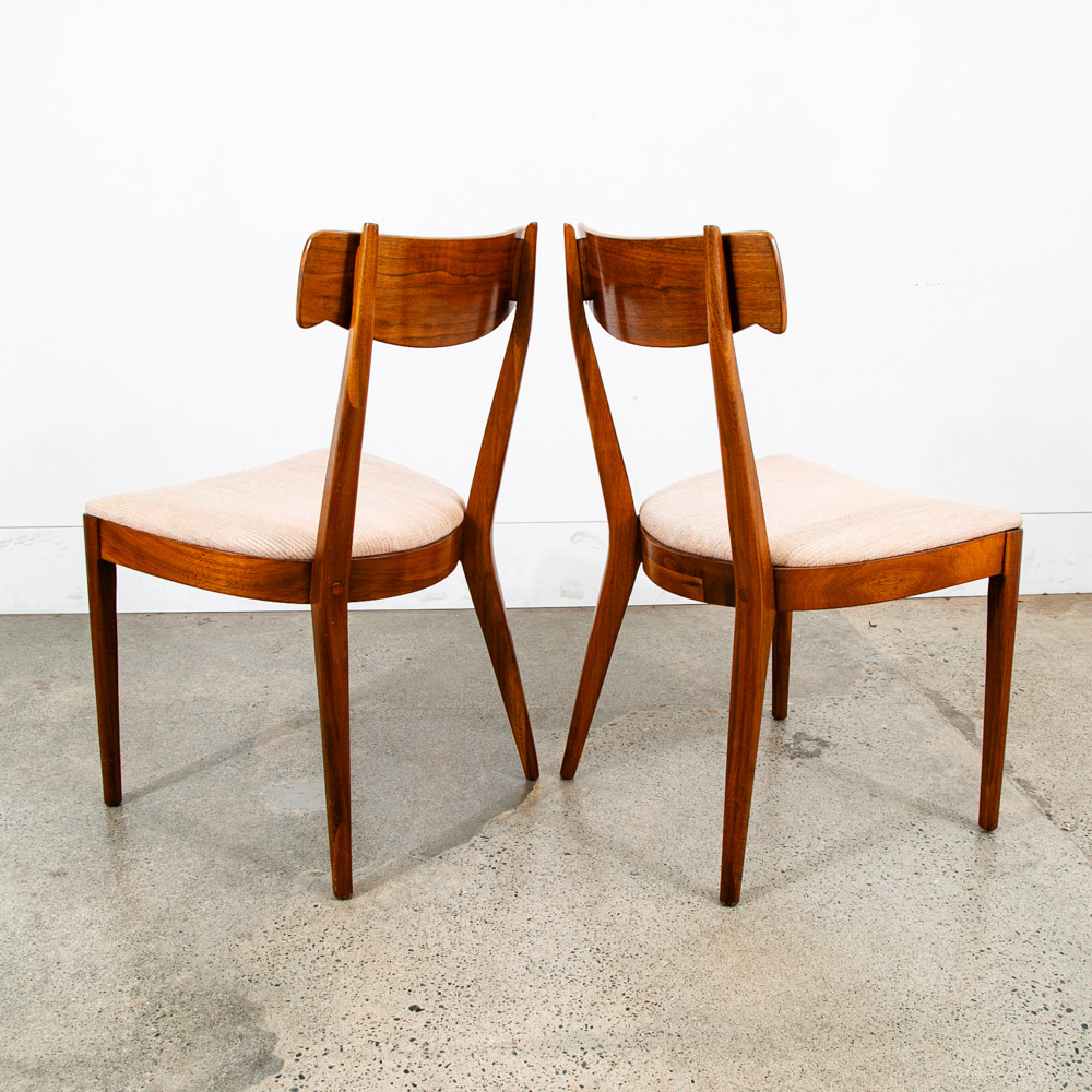 Mid Century Modern Dining Chairs 6 Drexel Declaration Kipp Stewart Peach Pink - Image 8