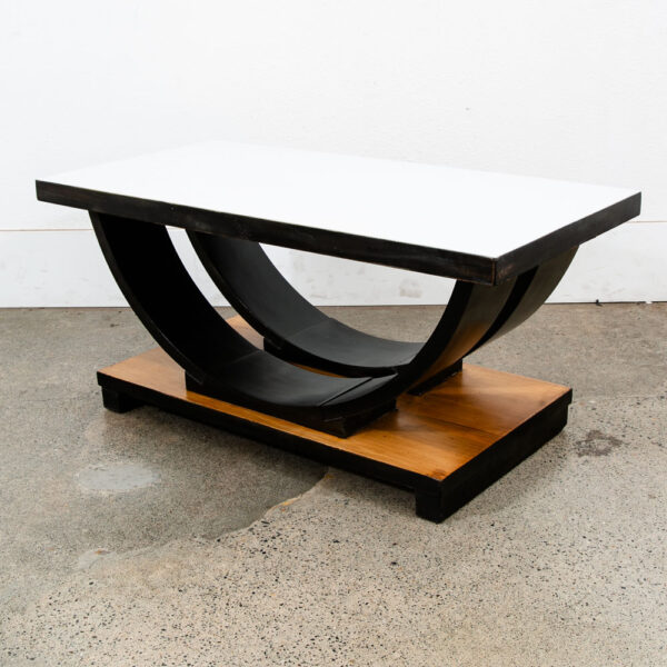 Mid Century Modern Side Tables End Nightstands Art Deco White Black Low Console - Image 6