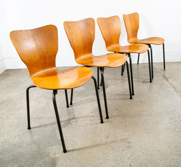 Mid Century Danish Modern Dining Chair Set 4 Oak Bentwood 1977 MH Stahlmobler - Image 2