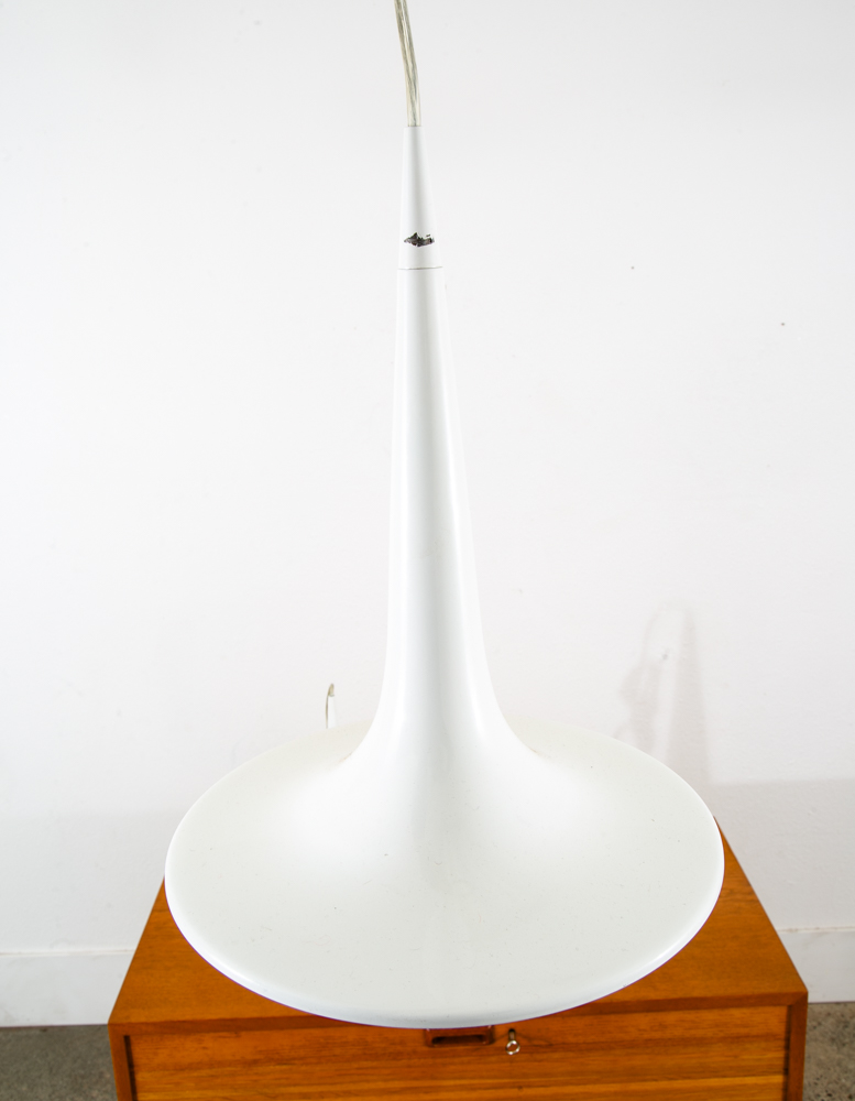 Mid Century Danish Modern Pendant Lamps Set Light Pair White Hanging Denmark Mcm - Image 10