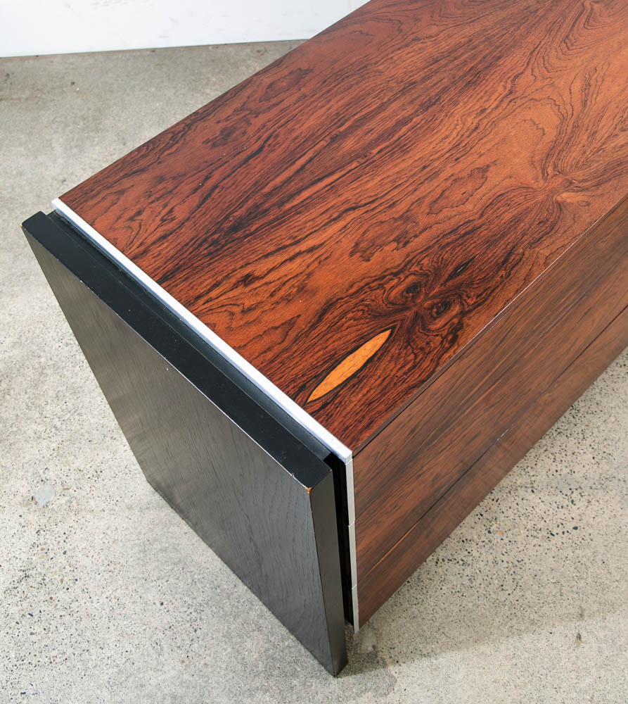 Mid Century Modern Credenza Dresser Rosewood 6 Drawer Black Glenn of California - Image 12
