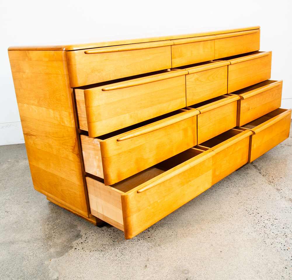 Mid Century Modern Dresser 12 Drawer Heywood Wakefield Westwood Blonde Vintage - Image 7