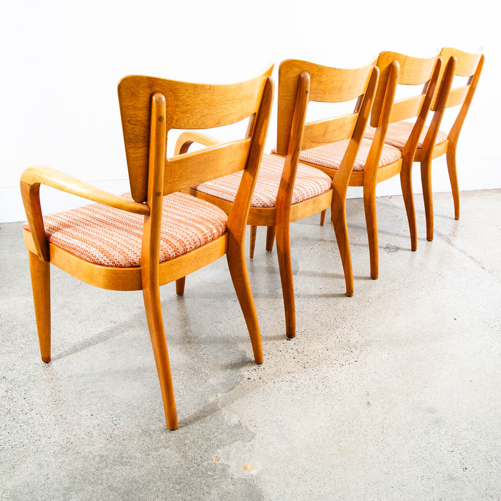 Mid Century Modern Dining Chairs Set 6 Heywood Wakefield Dog Bone Armchair Mcm - Image 4