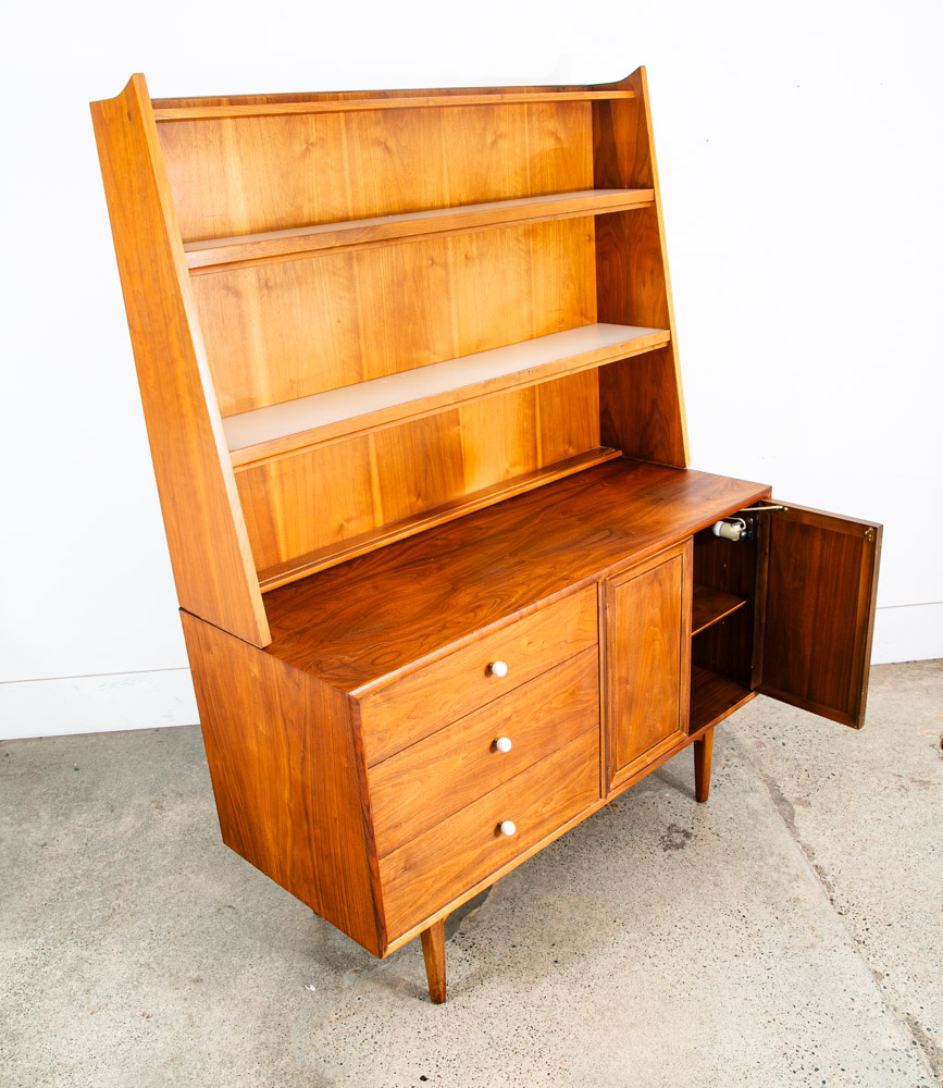 Mid Century Modern China Cabinet Credenza Display Drexel Declaration Walnut Mcm - Image 12
