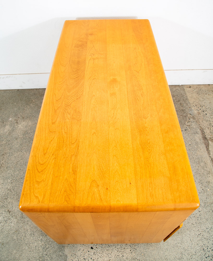 Mid Century Modern Desk Blonde Solid Maple Wood Heywood Wakefield Drawers Mcm 2 - Image 8