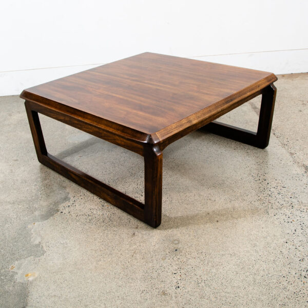Mid Century Modern Coffee Table Lane Walnut Vintage Square Mcm Sled 1207 - 27 - Image 4