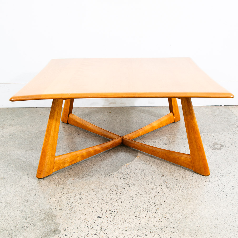 Mid Century Danish Modern Coffee Table Heywood Wakefield Square Maple MCM Mint - Image 3