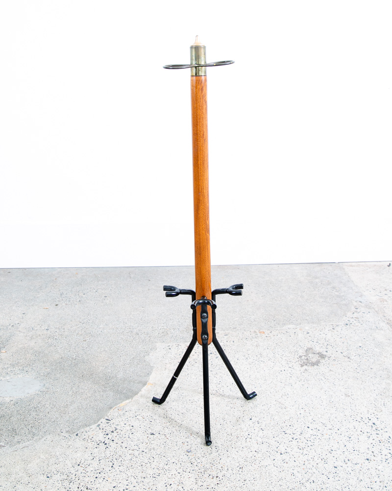 Mid Century Modern Fireplace Tools Wood Brass Cast iron Pilgrim Seymour Nelson - Image 4