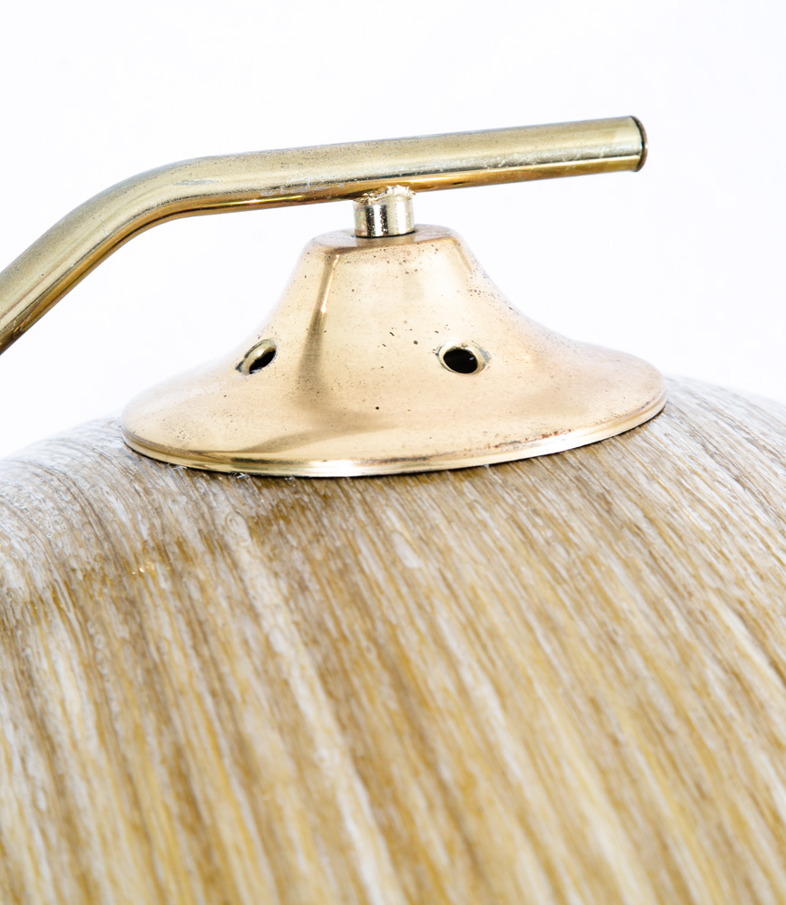 Mid Century Modern Table Lamp Brass Light Gold Harvey Guzzini Italian Round Mcm - Image 10