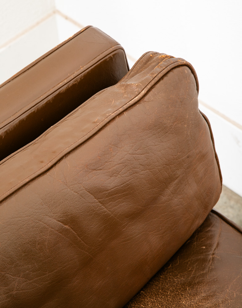 Mid Century Danish Modern Sofa Couch 3 Seater Mogens Hansen Leather Dark Brown - Image 11