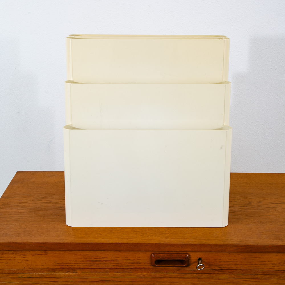 Mid Century Modern Magazine Holder White Kartell Italy G. Stoppino Vintage Mcm - Image 6