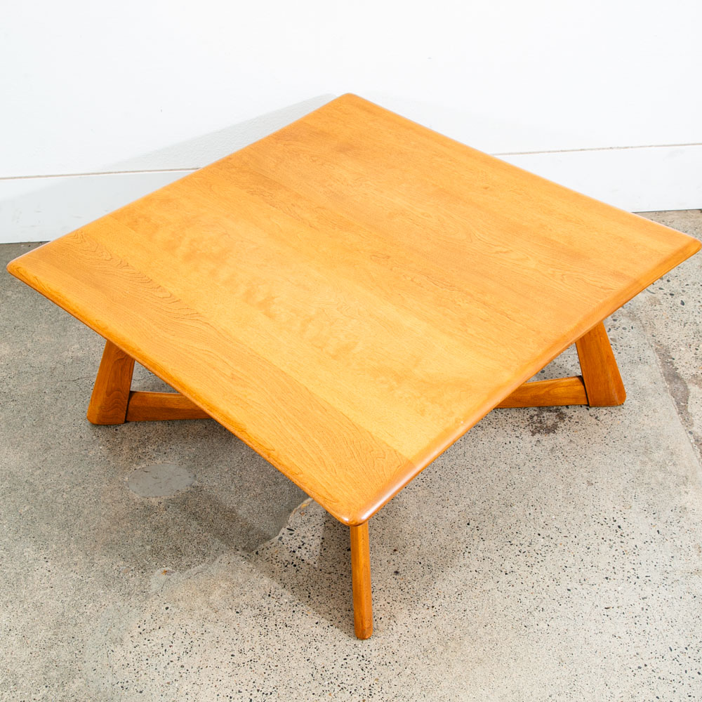 Mid Century Danish Modern Coffee Table Heywood Wakefield Square Maple MCM Mint - Image 11