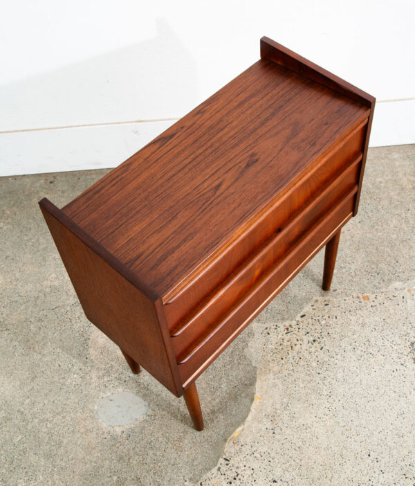 Mid Century Danish Modern Chest Drawers Table 3 Drawer Teak Denmark Side End Mcm - Image 5