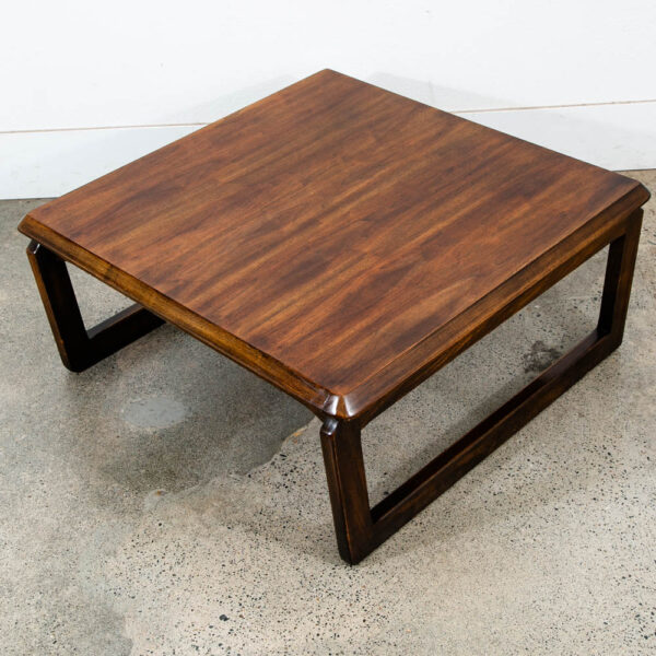 Mid Century Modern Coffee Table Lane Walnut Vintage Square Mcm Sled 1207 - 27 - Image 10