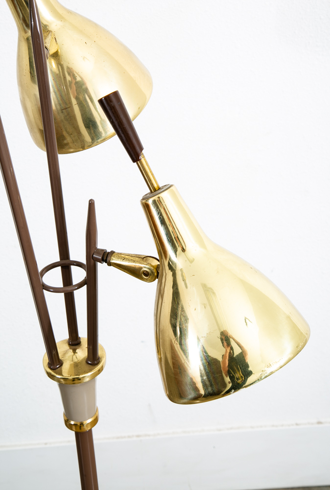 Mid Century Modern Floor Lamp Metal Brass Adjustable 3 Light Gerald Thurston Mcm - Image 4
