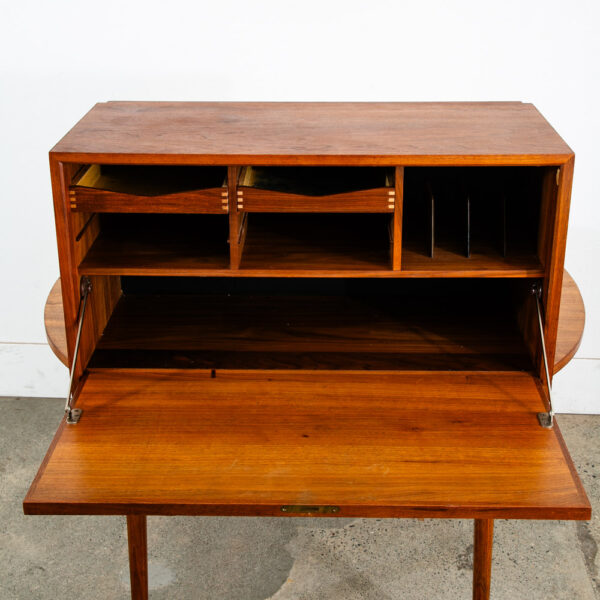 Mid Century Danish Modern Wall Unit Cabinet Drop Down Teak Mcm Cado Royal Lock - Image 9