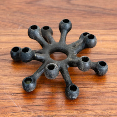 Mid Century Danish Modern Dansk Cast Iron Spider Taper Candleholder Black IHQ