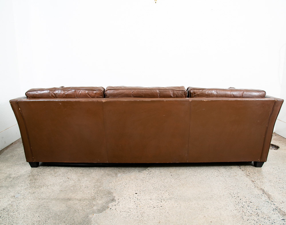 Mid Century Danish Modern Sofa Couch 3 Seater Mogens Hansen Leather Dark Brown - Image 4