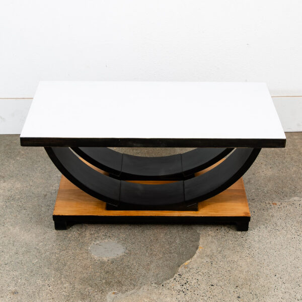 Mid Century Modern Side Tables End Nightstands Art Deco White Black Low Console - Image 7