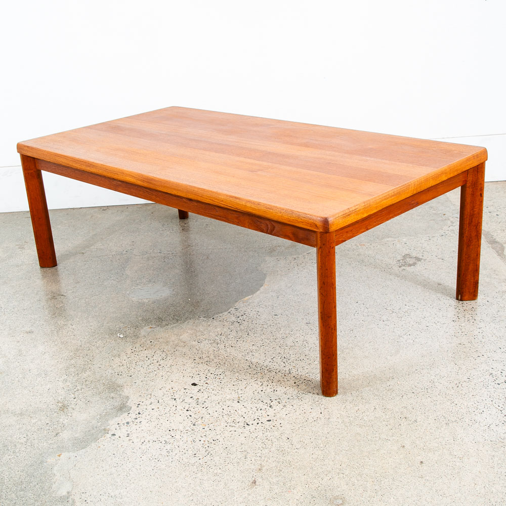 Mid Century Danish Modern Coffee Table Rectangular Surfboard Teak Denmark Toften - Image 10