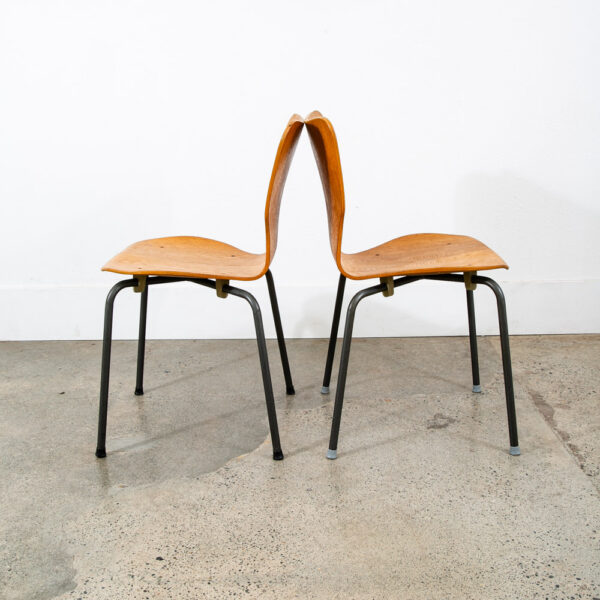 Mid Century Danish Modern Dining Chair Set 4 Oak Bentwood 1977 MH Stahlmobler - Image 8