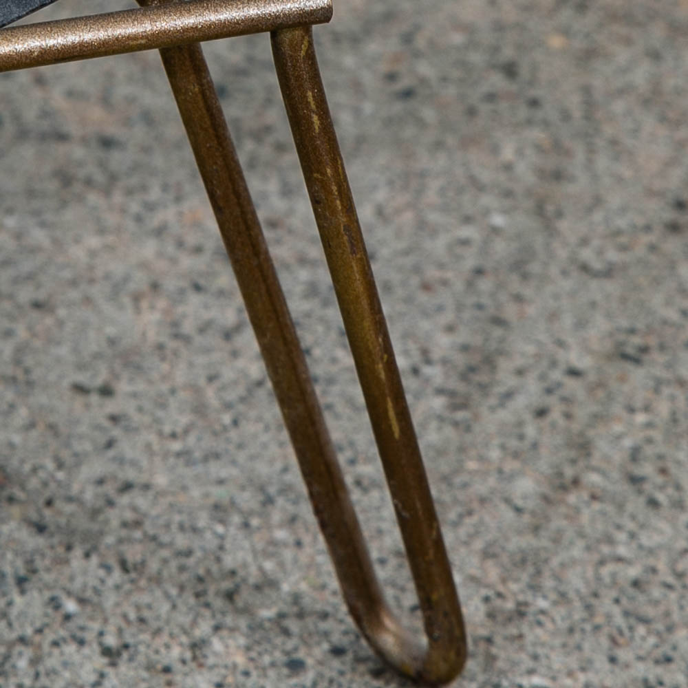 Mid Century Modern Magazine Rack Modernist Iron Black Metal With Brass Frame Vintage - Image 7