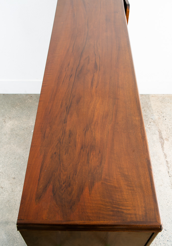 Mid Century Danish Modern Credenza Walnut Sideboard Locking Drawers Cabinet Key - Image 12