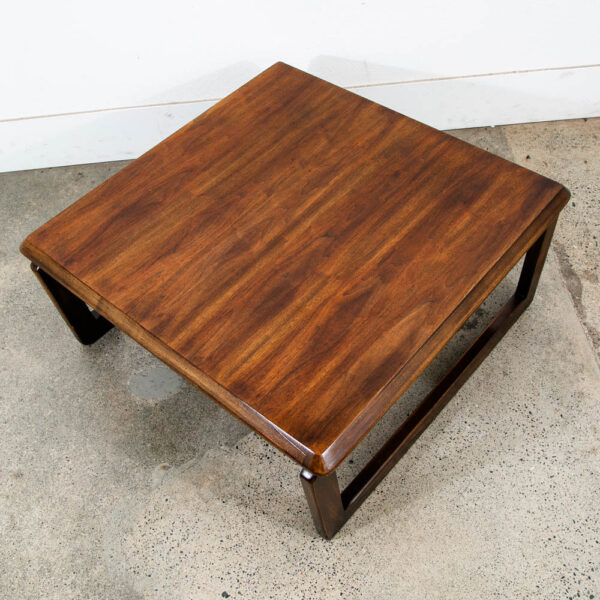Mid Century Modern Coffee Table Lane Walnut Vintage Square Mcm Sled 1207 - 27 - Image 5