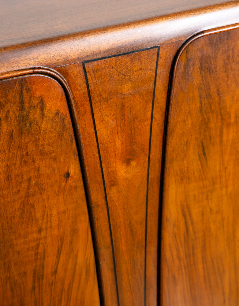 Mid Century Danish Modern Credenza Walnut Sideboard Locking Drawers Cabinet Key - Image 8