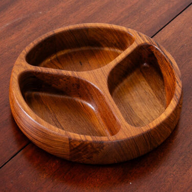 Mid Century Danish Modern Bowl Dansk Segmented Serving Tray Teak Wood Denmark MCM