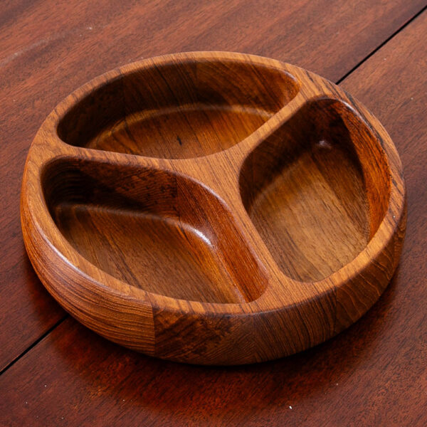 Mid Century Danish Modern Bowl Dansk Segmented Serving Tray Teak Wood Denmark MCM
