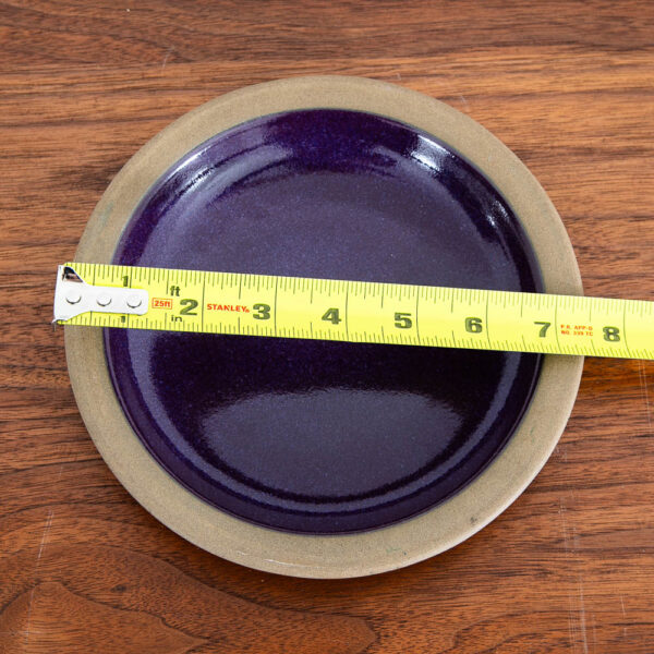 Mid Century Modern Heath Ceramics Bread Plate Purple Glaze Rim Line 7.5" - Image 8