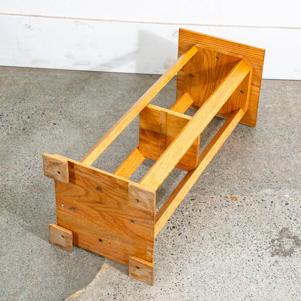 Mid Century Modern Solid Oak Pedestal Plant Stand Shelf Square Vintage - Image 8