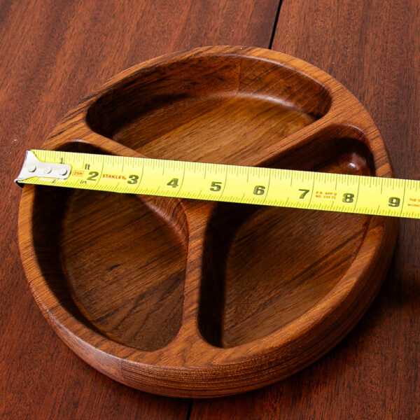 Mid Century Danish Modern Bowl Dansk Segmented Serving Tray Teak Wood Denmark MCM - Image 12
