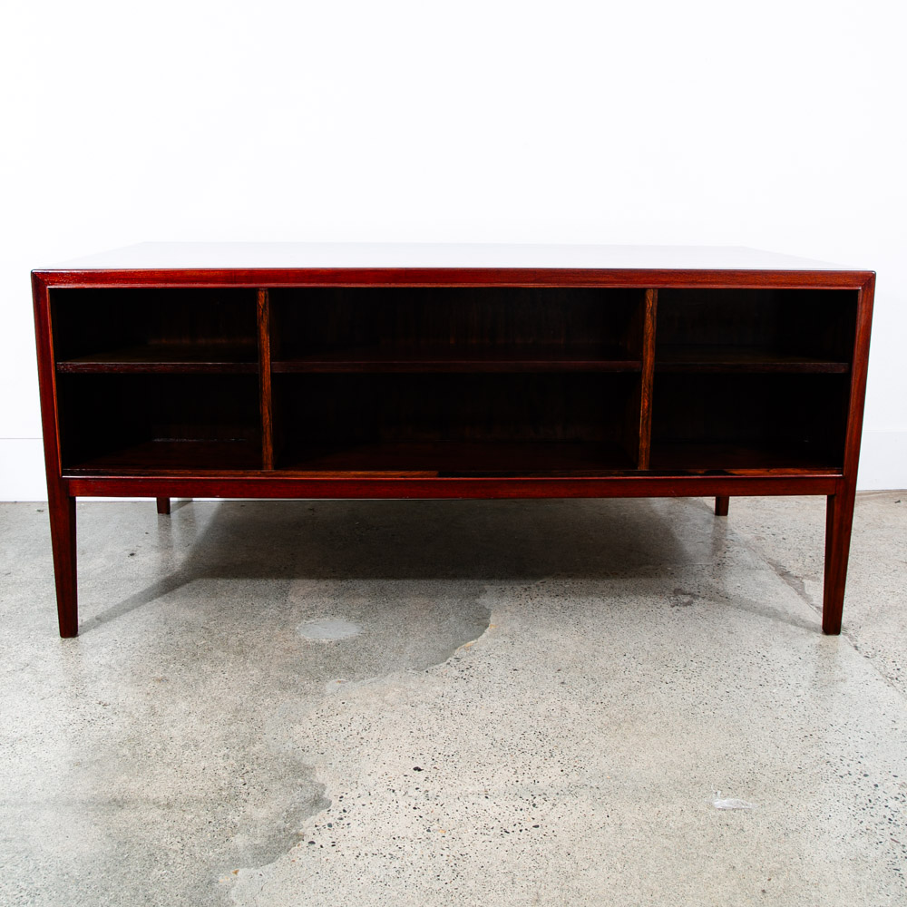 Mid Century Danish Modern Desk Executive Rosewood Ole Wanscher Locking 8 Drawer - Image 8