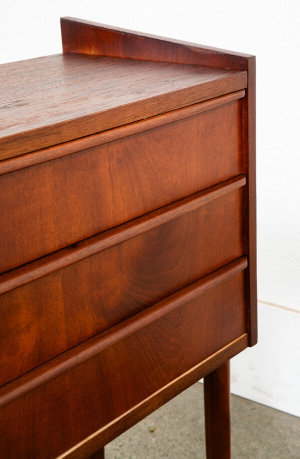 Mid Century Danish Modern Chest Drawers Table 3 Drawer Teak Denmark Side End Mcm - Image 10