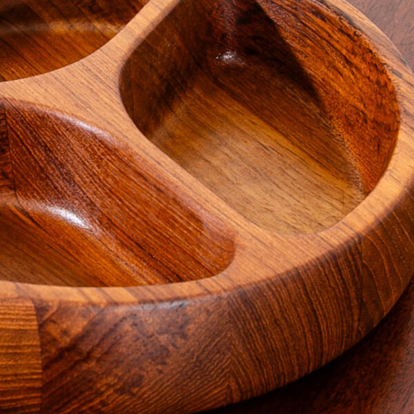 Mid Century Danish Modern Bowl Dansk Segmented Serving Tray Teak Wood Denmark MCM - Image 5
