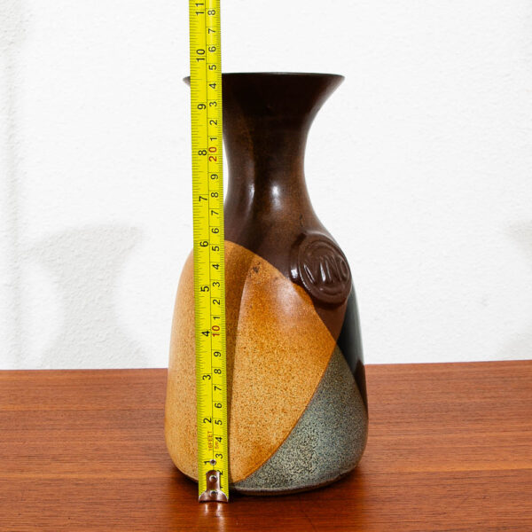 Mid Century Modern Studio Designed Hand Thrown Multi-Glazed Ceramic Wine Vase M - Image 12