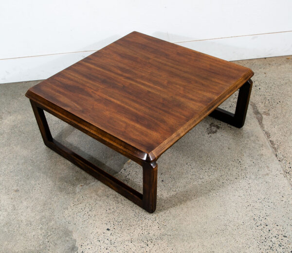 Mid Century Modern Coffee Table Lane Walnut Vintage Square Mcm Sled 1207 - 27
