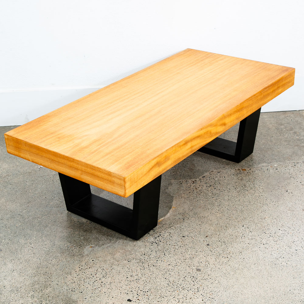 Mid Century Modern Coffee Table George Nelson Blonde Birch Vintage Surfboard