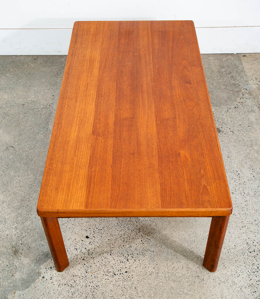 Mid Century Danish Modern Coffee Table Rectangular Surfboard Teak Denmark Toften - Image 2