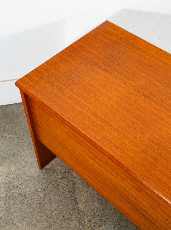 Mid Century Danish Modern Desk 2 Drawer Teak Compact Vintage Wood Denmark Mcm - Image 11