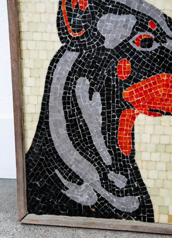 Mid Century Modern Studio Ceramic Tile Original Art Mosaic Pinscher Dog Portrait - Image 3