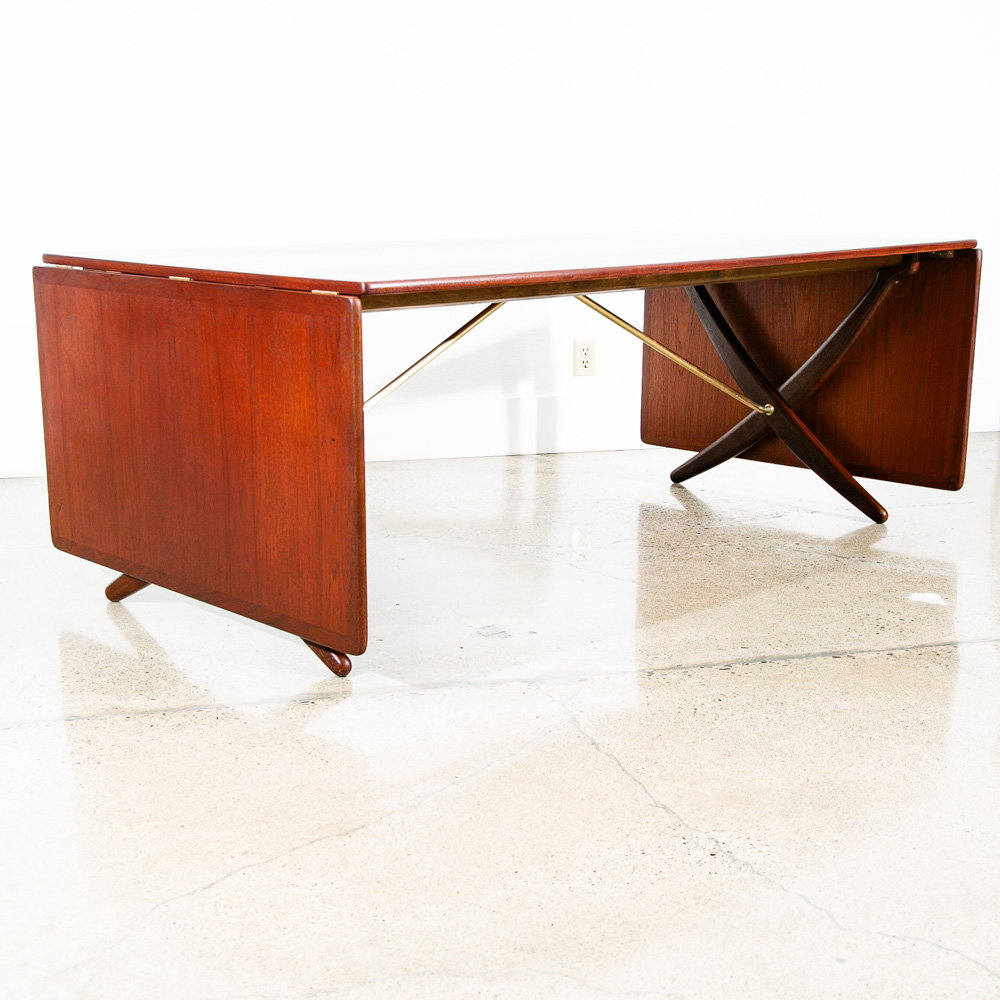 Mid Century Danish Modern Dining Table Hans Wegner Teak Andreas Tuck AT-314 Leaf